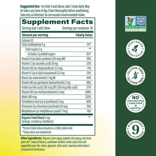 MegaFood Kids One Daily Multivitamin Soft Chews, Grape, 30 Chews - image 3