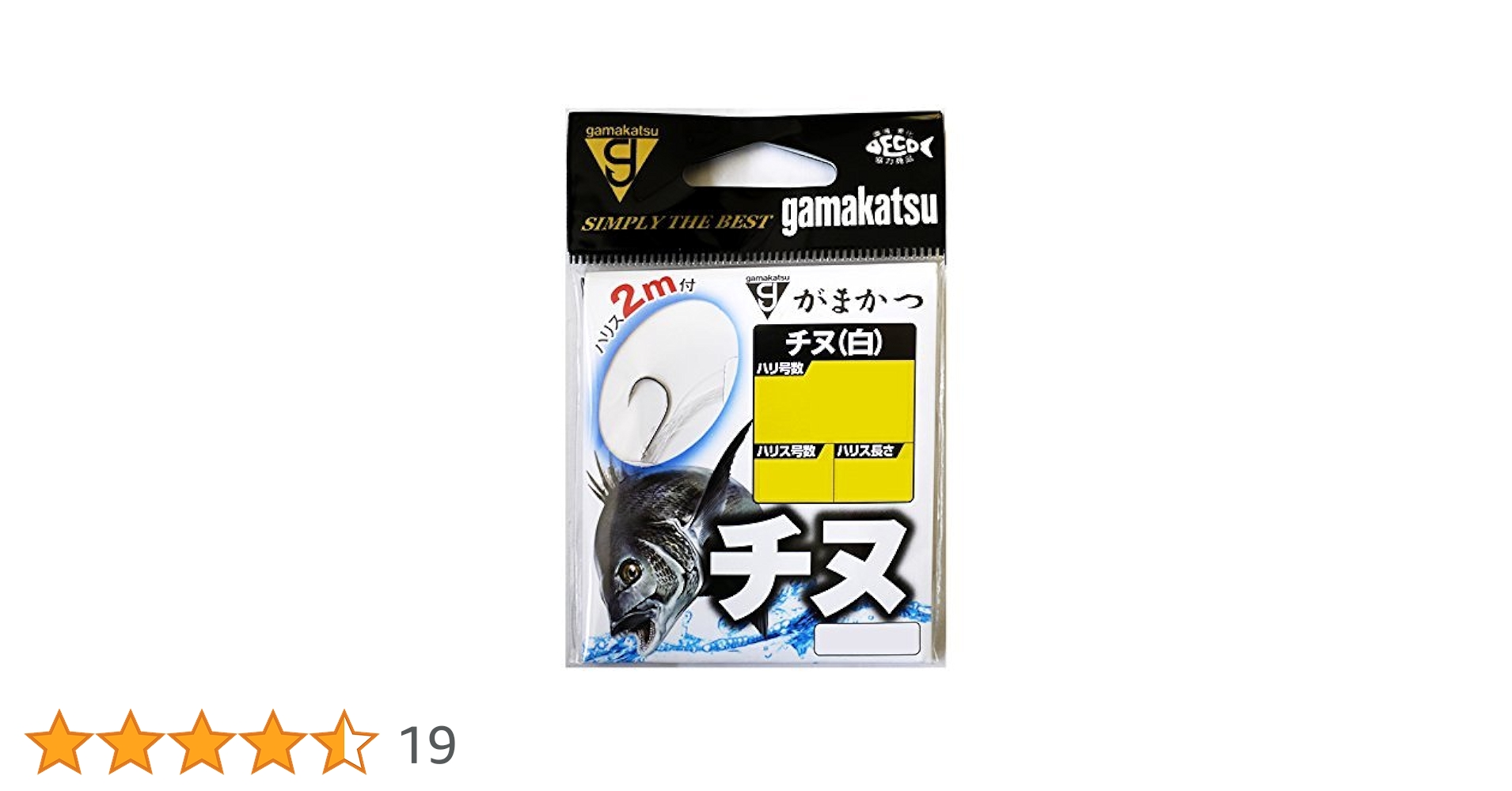 Amazon | がまかつ(Gamakatsu) 糸付 チヌ(白) 2m 1号-ハリス1.5