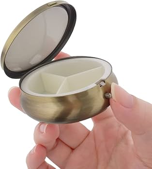 Amazon.co.jp: ピルケース 丸型 3仕切り 持ち運び 薬入れ サプリケース