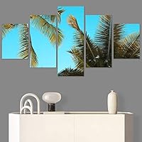 SIGNWIN 5 Panel Canvas Wall Art Tree Against Sky III for Home Decorations Ready to Hang - 60