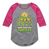 Teenage Mutant Ninja Turtles - High Five - Girls Shirt Tail Raglan - Size 5T