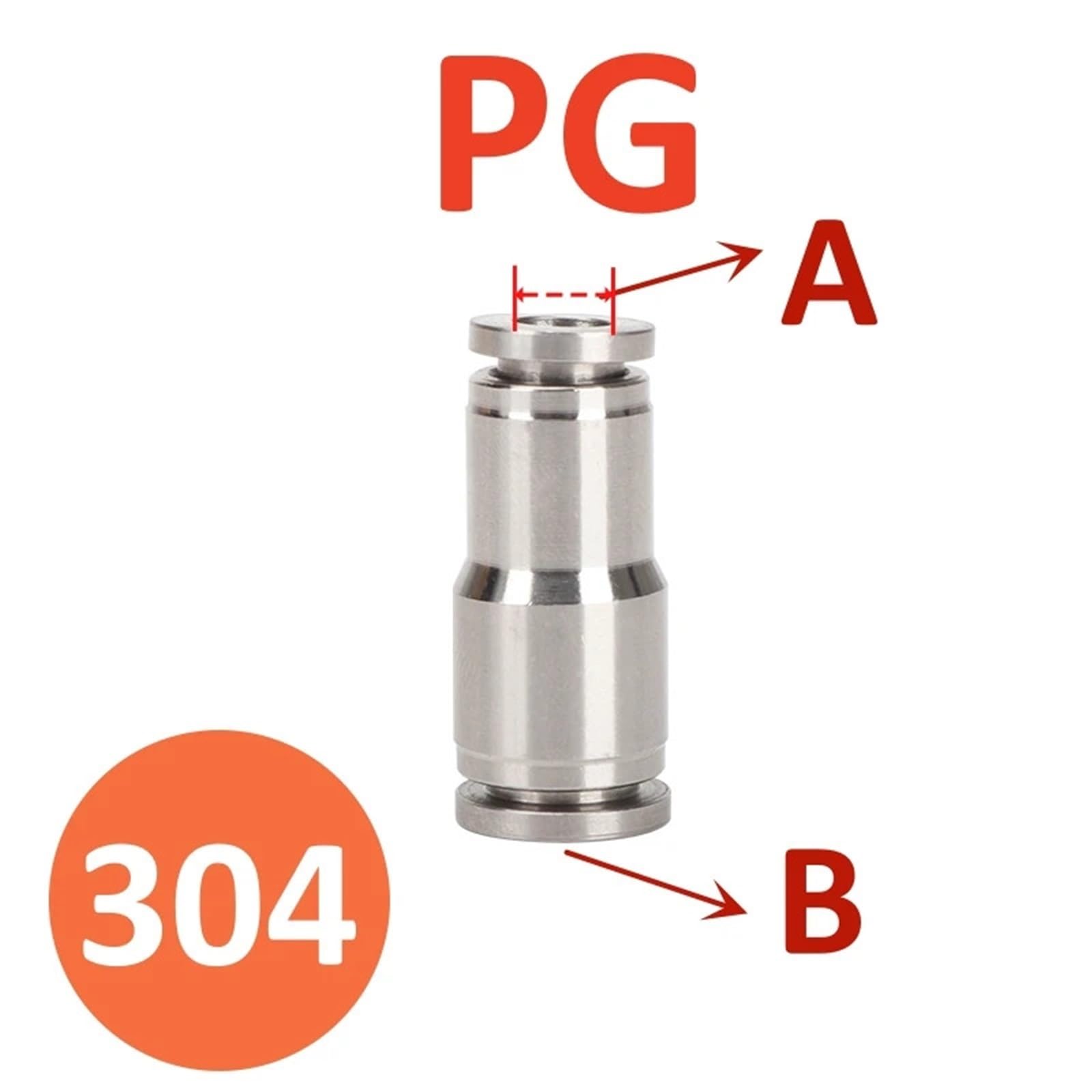 Haben hier teile für luftröhre, 1pc Pneumatische Schnellkupplung Push In Luftschlauchanschluss(A 8MM-B 4MM)