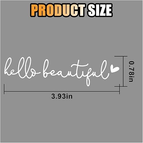 Miniatura 2 de Calcomanías de espejo para automóviles, calcomanías de espejo retrovisor con texto en inglés "Hello Beautiful", decoración de ventana de coche,