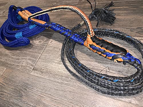 EPT Bull Ropes Brazilian/American Hybrid Royal Blue on Black Poly Pro 9x7 Left Hand Bull Rope 16'