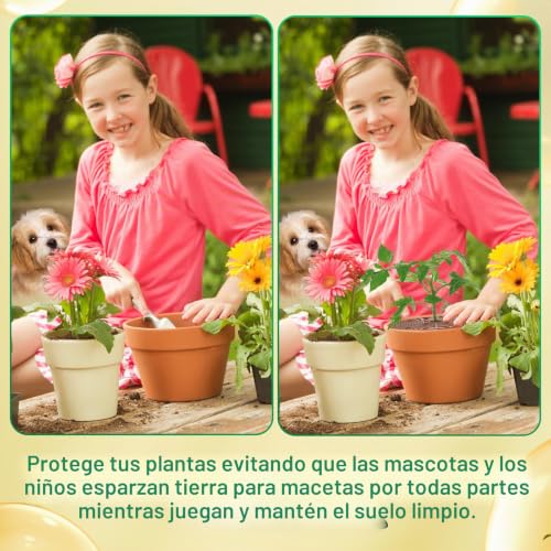Miniatura 6 de Zocipro 4 Protectores De Tierra Para Macetas, Protectores De Tierra Para Macetas Cortables Con Estacas Profundas, Marco De Rejilla De Seguridad Para Niños, Mascotas, Jardín, 11.8 Pulgadas De Diámetro