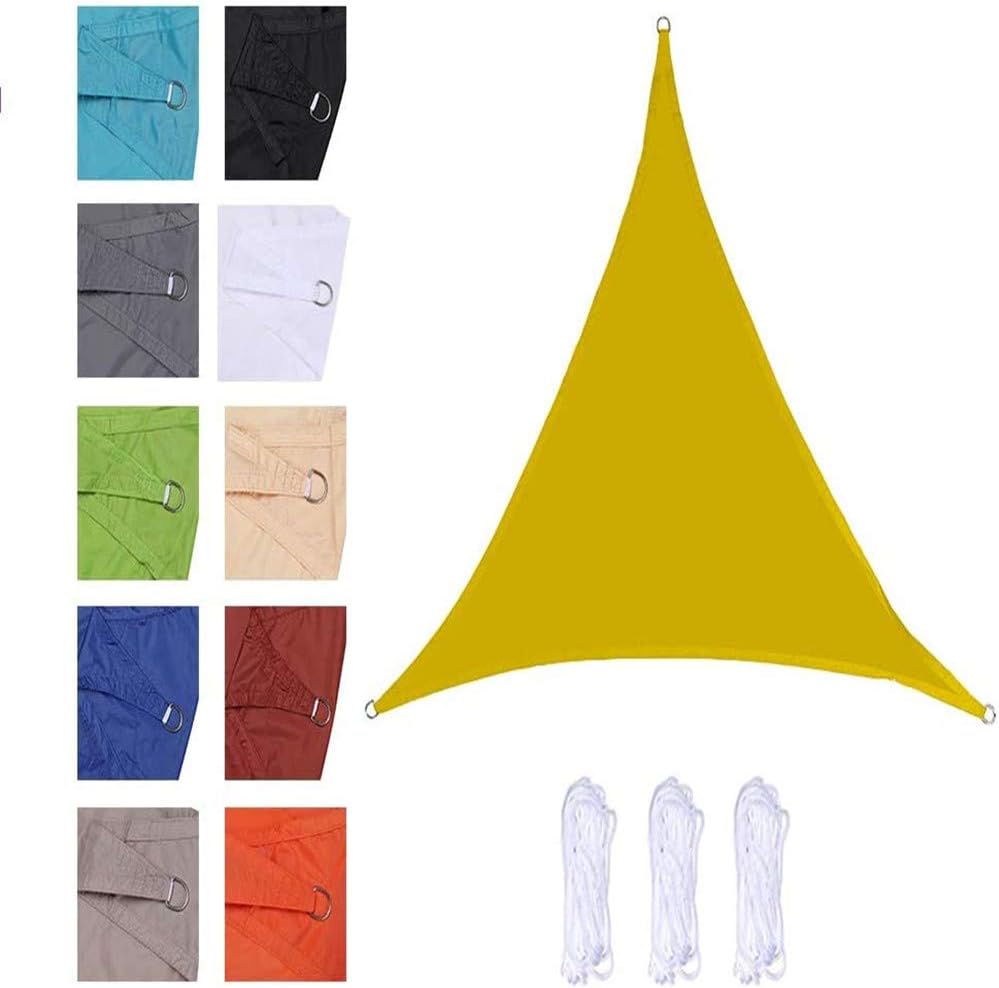 CLG Triangle Sun Shade Sail, Outdoor Swimming Pools Garden Patio, Waterproof 98% Anti-UV Sunscreen Awning Canopy, Various Sizes, Easy Clean (Yellow,4 x 4 x 4 m)