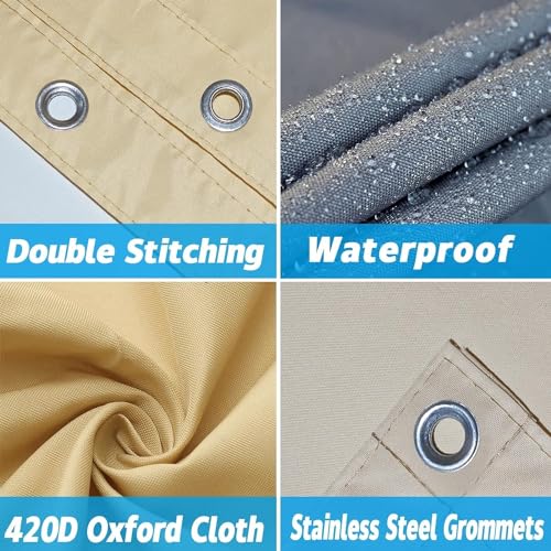 Voile d'ombrage rectangulaire pour protéger la terrasse des intempéries avec kit inclus - 6