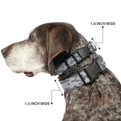 Collar de clip de plástico resistente Buckle-Down camuflaje digital gris ajustable 3