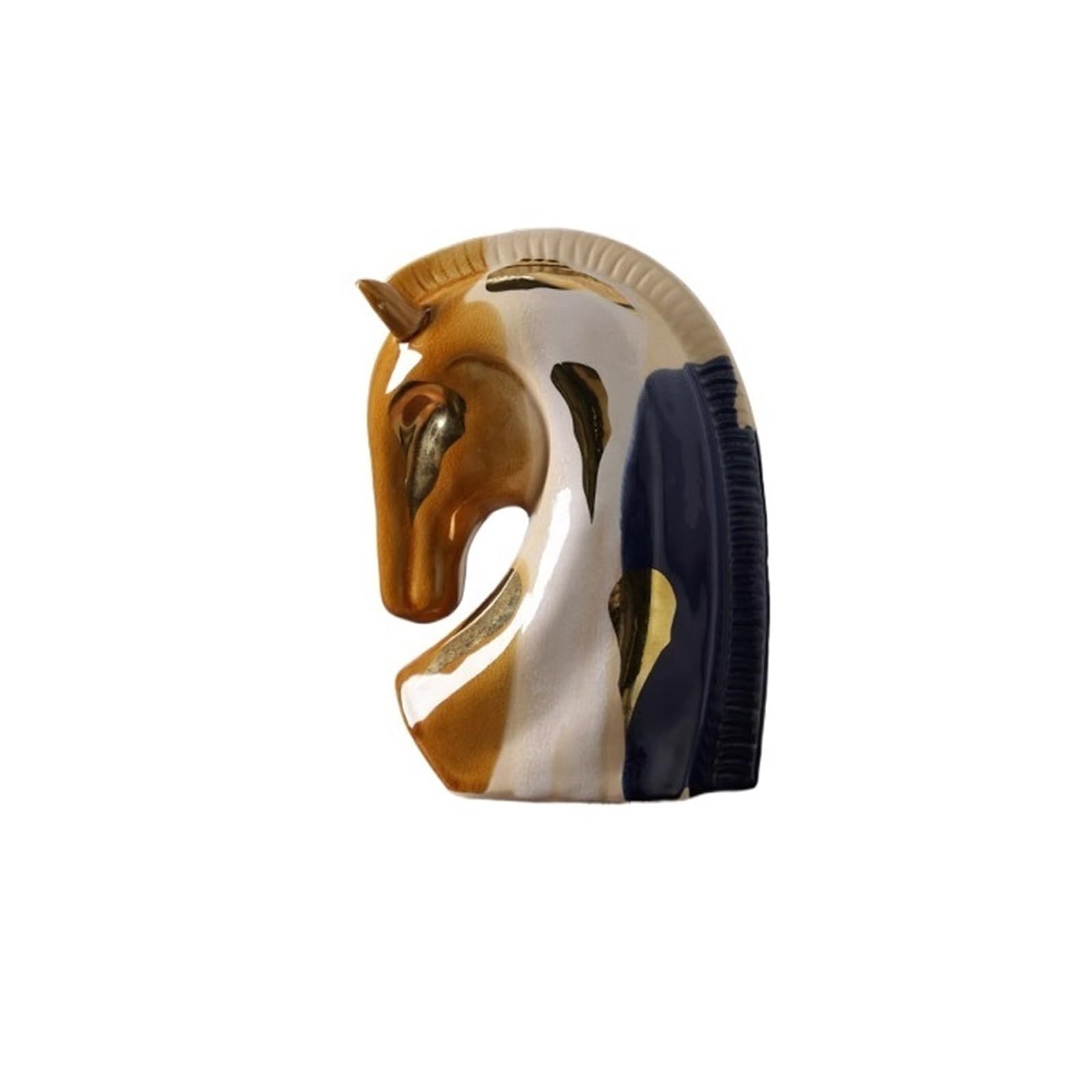QINGGANG-0224 Desktop Decorations Horse-shaped Ceramic Ornament for Office and Living Room Decoration