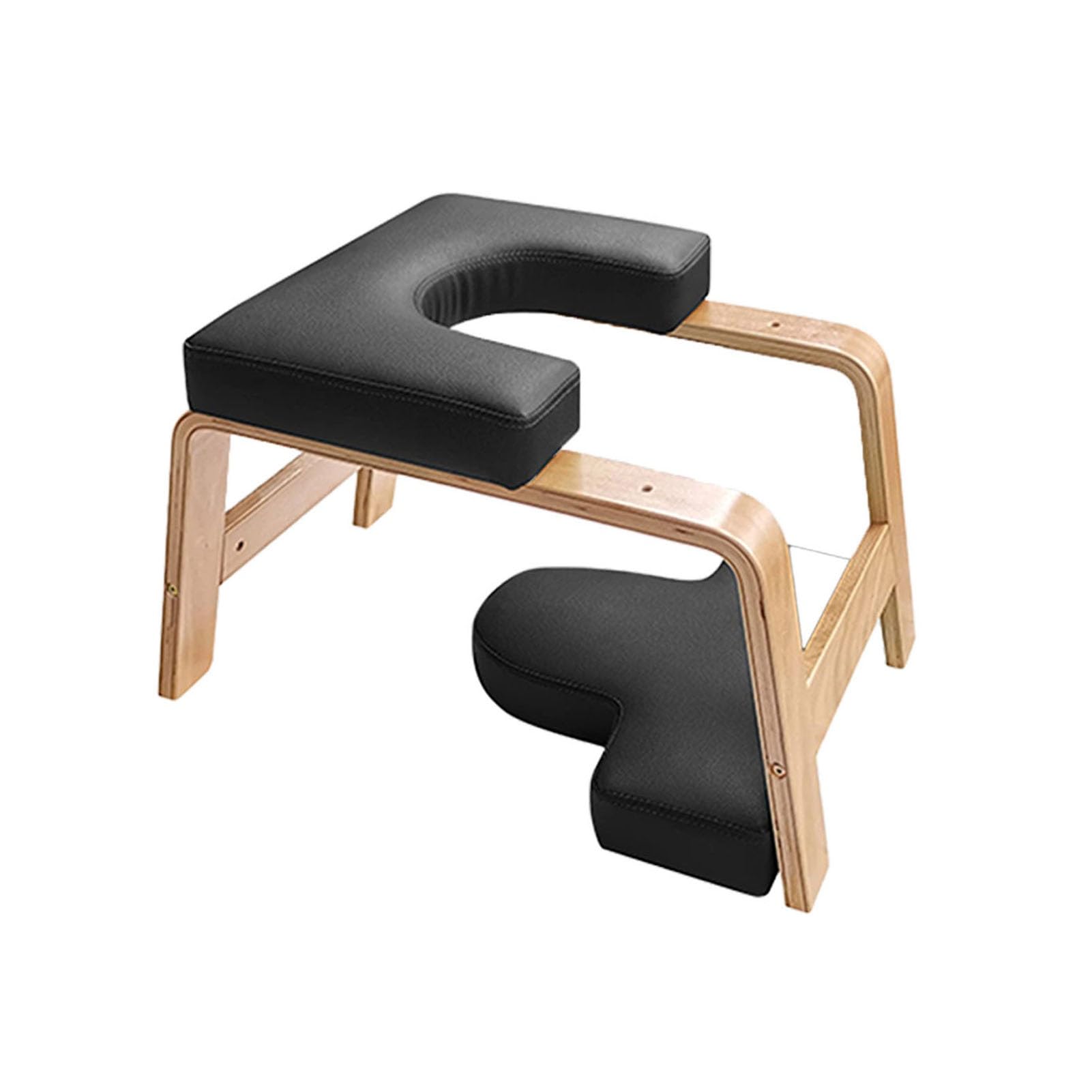 IvyLoutish Yoga Headstand Bench,Yoga Inversion Chair,PU Seat Cushion U-Shaped Stool,Feet Up Trainer Headstand Stool,330 Lbs Load Capacity