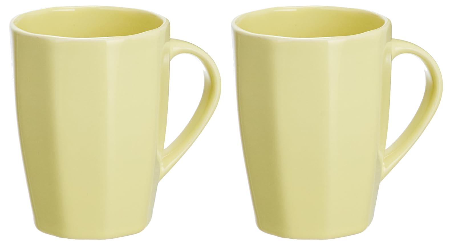 Amazon Brand - Solimo Ceramic Coffee Mugs | 100% Food Grade | Microwave Safe (380 ml, Set of 2, Yellow)