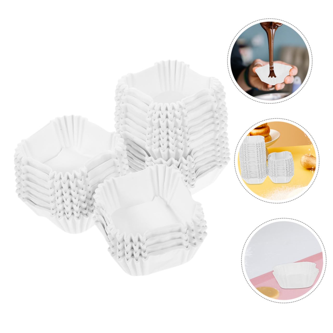 SOLUSTRE 2000piezas Taza de Pastel Cuadrada para Cupcakes y Muffins Unidades de Envoltorios de Papel Portátiles para Fiestas y Suministros de Panadería Medianos