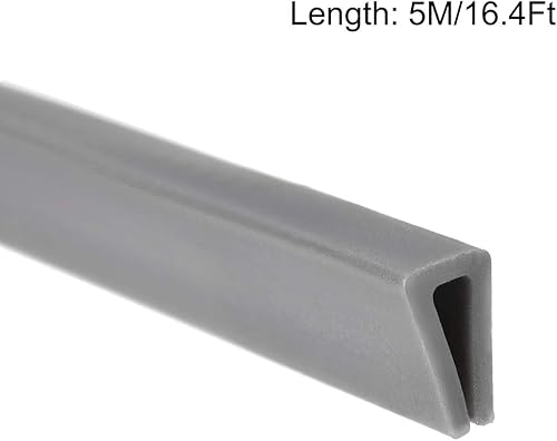 Miniatura 6 de uxcell Extrusión de sello en U de borde de molde, hoja protectora de borde de canal en U gris de silicona para borde de 0.020-0.098 in de longitud