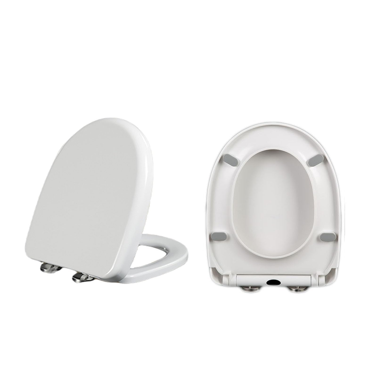 FLYIODFCXV Toilet seat, With Thickened Design Universal D Shape Toilet Lid with Non Slip Seat Bumpers(E)