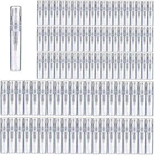 Mini Perfume Bottle 3ml 100pcs, Small Refillable Spray Bottle, Perfume Mouthwash Bottle for Cleaning, Travel, Essential Oils, Perfume