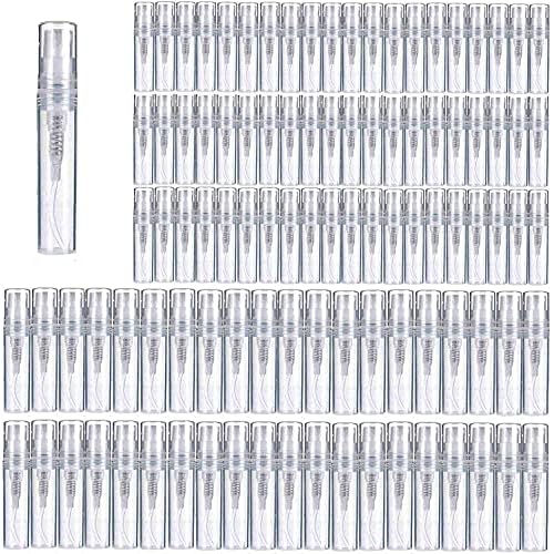 Mini Perfume Bottle 3ml 100pcs, Small Refillable Spray Bottle, Perfume Mouthwash Bottle for Cleaning, Travel, Essential Oils, Perfume