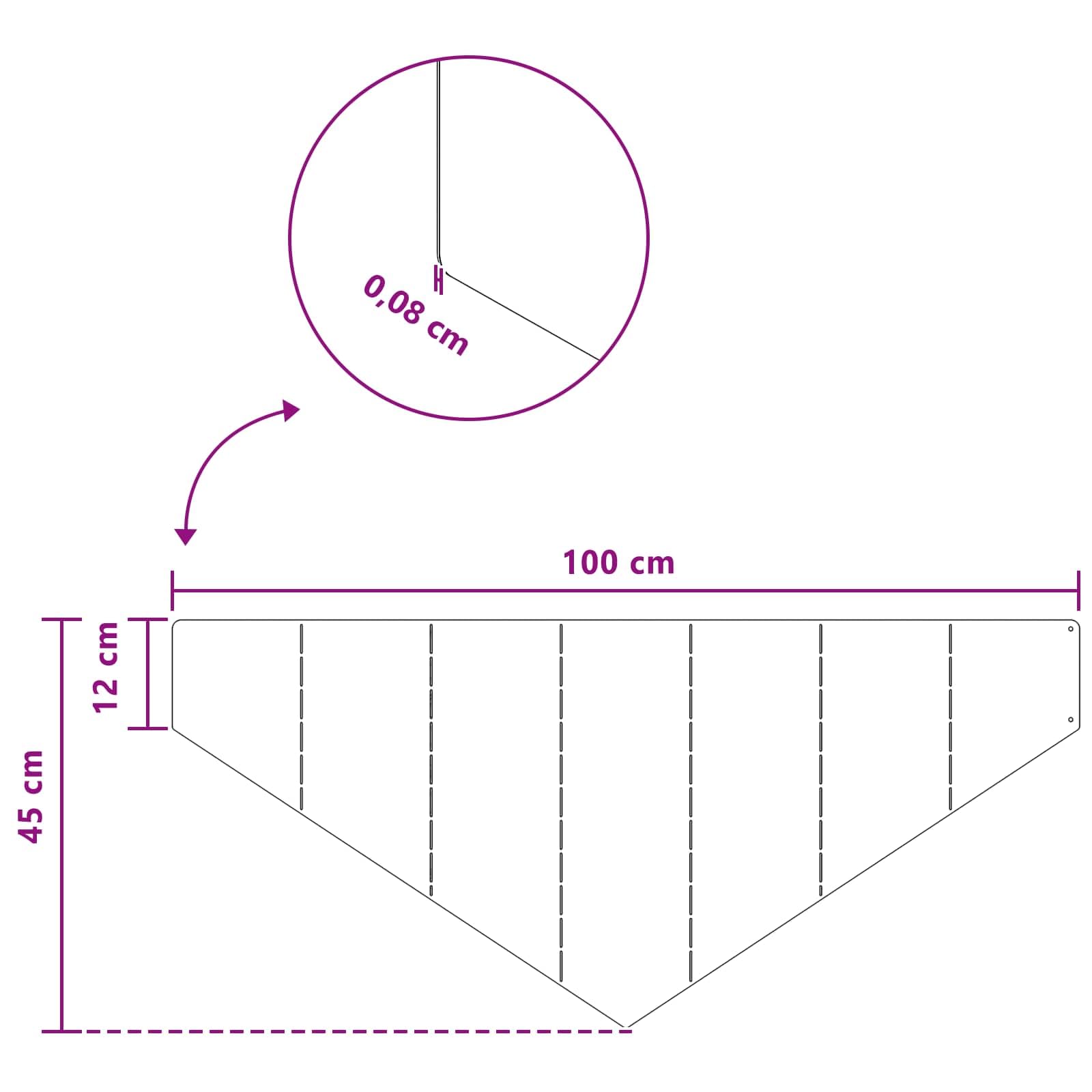 Lot de 4 bordures de pelouse en acier anthracite 100 x 45 cm