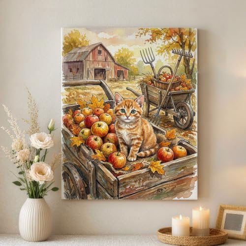 Lienzo de manzanas rústicas para decorar el dormitorio con un toque cálido de otoño