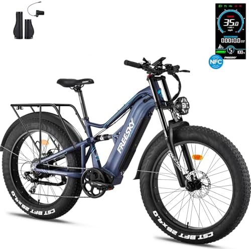 FREESKY 2000W Electric Bike with BAFANG Motor & 48V 30Ah Samsung Cells Battery, 35MPH Max Speed, 120 Miles Range, Full Suspension Mountain Ebike for Adults, 26" Fat Tires, Smart Keys, Hydraulic Brakes