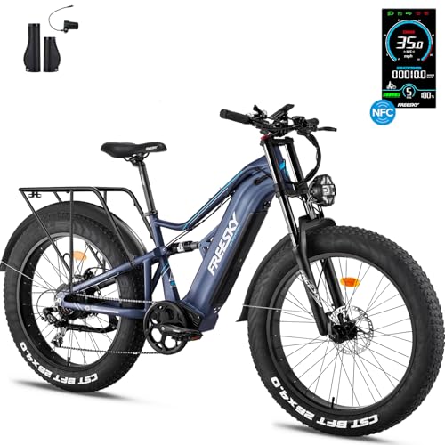 FREESKY 2000W Electric Bike with BAFANG Motor & 48V 30Ah Samsung Cells Battery, 35MPH Max Speed, 120 Miles Range, Full Suspension Mountain Ebike for Adults, 26" Fat Tires, Smart Keys, Hydraulic Brakes