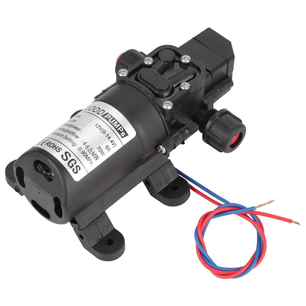 DC 12 V 0,9 MPa 4-6 l/min wysokociśnieniowa membrana wodna 70 W pompa samozasysająca