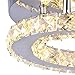 Dixun Modern Mini Led Chandelier Semi Flush Mount Crystal Lighting Ceiling Crystal Lamp for Bedrooms Dinning Rooms Hallway (Round Warm)