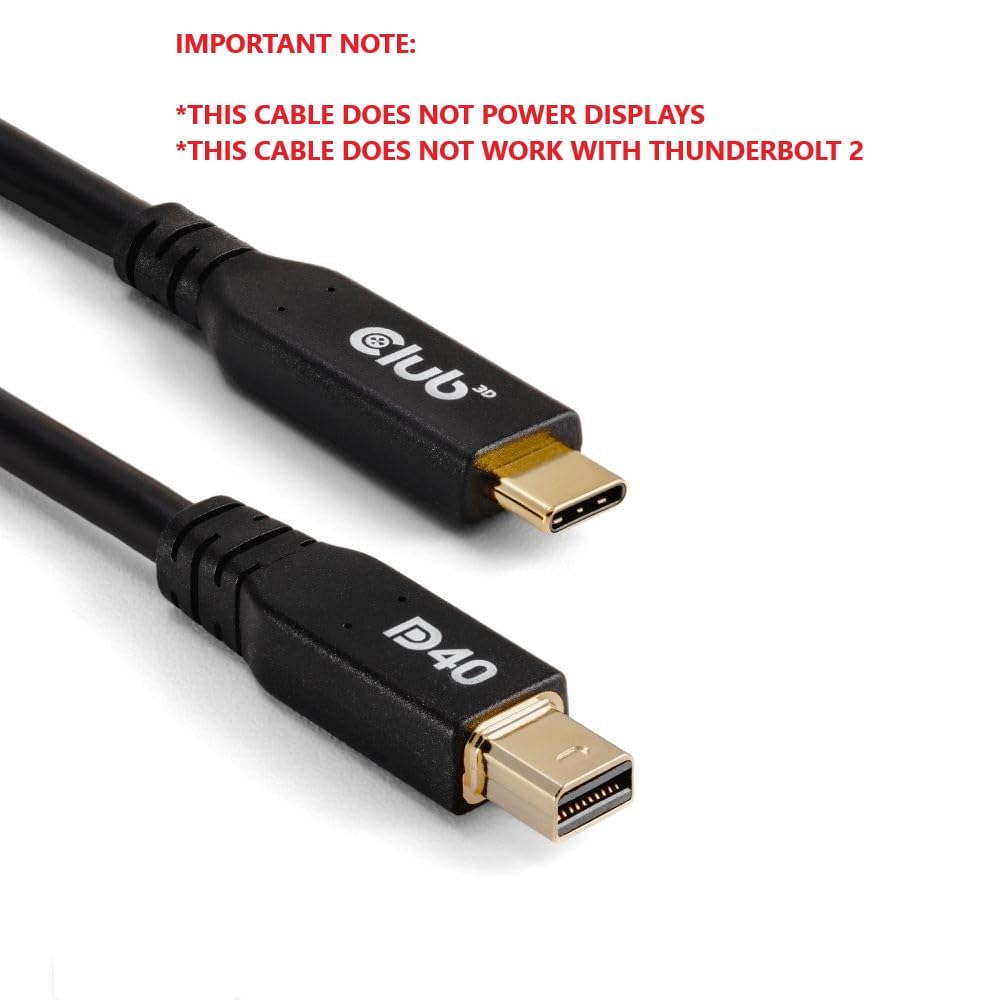 CLUB3D CAC-1561 Cavo DisplayPort 2 m Mini DisplayPort USB Tipo-C Nero