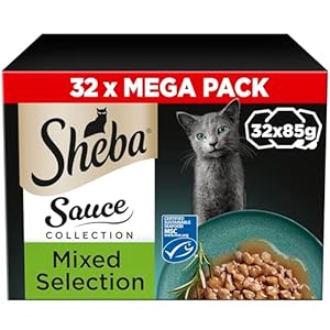 SHEBA Sauce Lover Cat Food Trays Mixed Collection 32 x 85 g