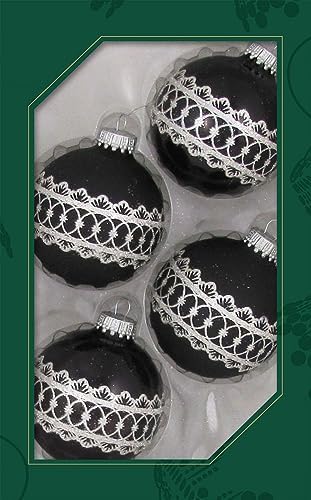 Glass Christmas Tree Ornaments - 67mm/2.63" [4 Pieces] Decorated ...