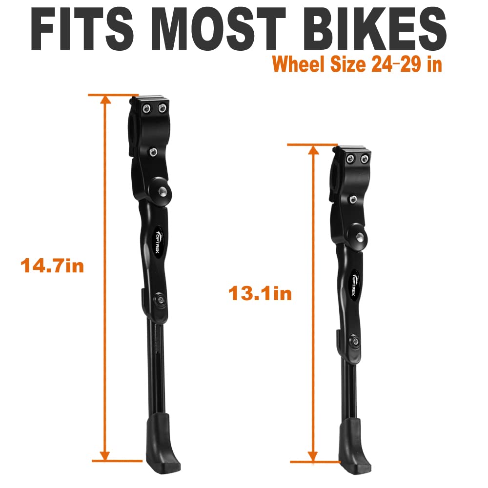 Cavalletto Laterale Per Bici Toptrek - Regolabile, In Lega Alluminio, Portata 35kg, Per MTB, E-Bike, Bici Da Corsa