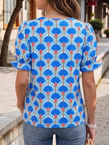 Women's Puff Sleeve Floral Blouse - image 5