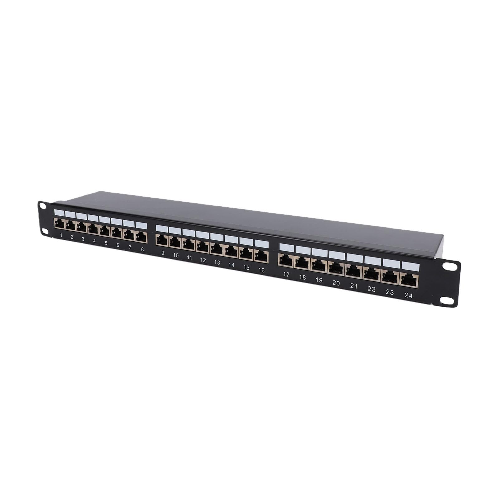 Cryfokt Panneau de Brassage Cat 7, Panneau Réseau blindé 24 Ports 10 | Montage Rack 19" pour Cat6A/Cat6, Acier laminé, Blindage EMI/RFI, Câblage T568A/B