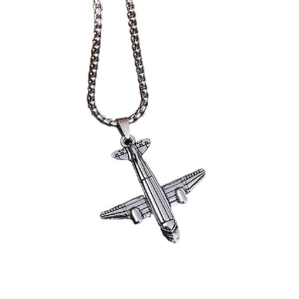 アクセサリー portray jewelry adjuster plane necklace Airplane Necklace for Men mens, Punk Rock Aircraft Pendant
