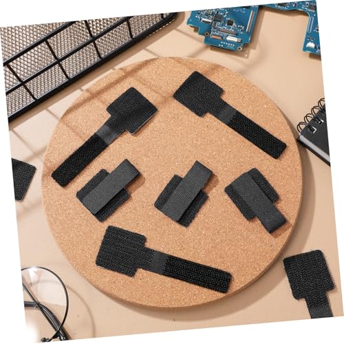 NUOBESTY 40 piezas organizadores de cables autoadhesivos para escritorio, reutilizables para manejo de cables bajo escritorio en oficina y hogar miniatura 6