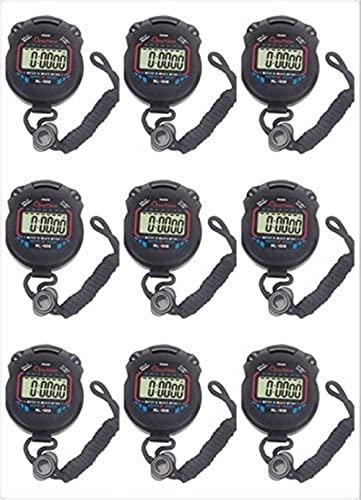 Fomatrade Stopwatch,Pack Of 10Pcs/Lot Digital Handheld Multi-Function Professional Electronic Chronograph Sports Stopwatch,Waterproof Stopwatch,Sport Stop Watch,Interval Timer With Large Display #TOP7