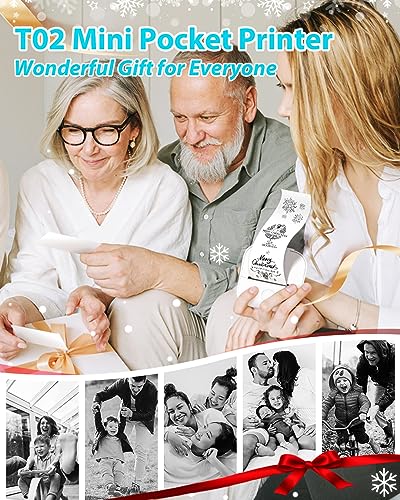 Image of Phomemo Sticker Printer- Print Pods Mini Sticker Printer Maker, Inkless Machine Portable T02, Bluetooth Thermal Pocket Photo Maker for Study Notes, Daily, Photos, DIY, White