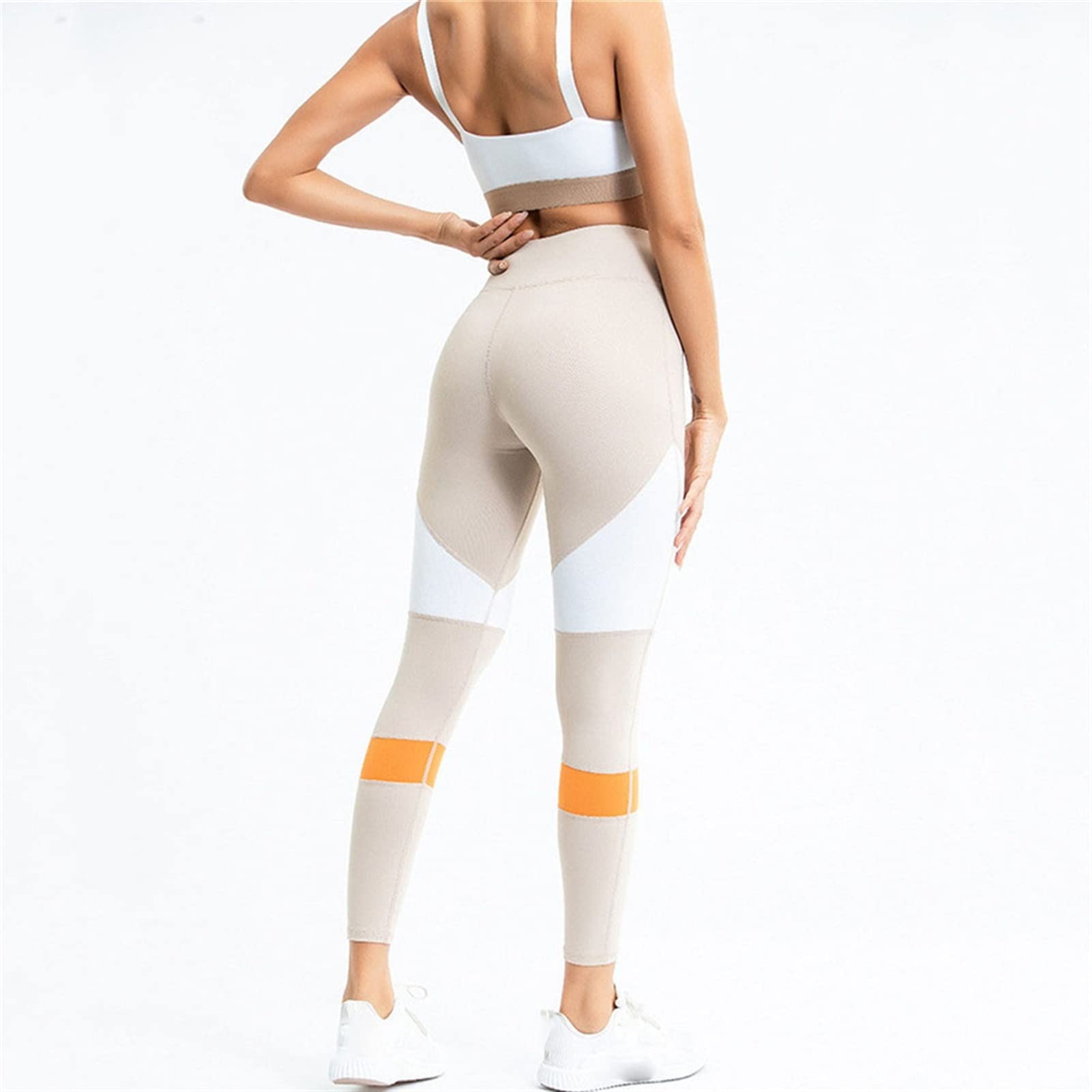 Zestaw odzieży do jogi, 2-częściowy zestaw dresów treningowych, dla kobiet, Color Block Quick Dry Trening, 2 sztuki, garnitur tłokowy do jogi, ochraniaczy, bez ramion, sportowy biustonosz z siateczki, zestaw do jogi, fitnessu, 2 sztuki