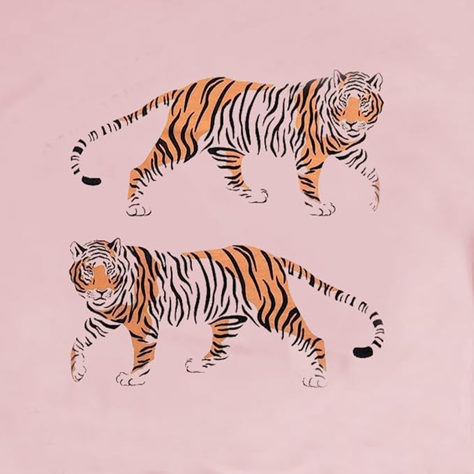 Tiger Shirt Women Vintage Animal Graphic T-Shirt Casual Short Sleeve Crewneck Tee Summer Loose Fit Tops - Image 5