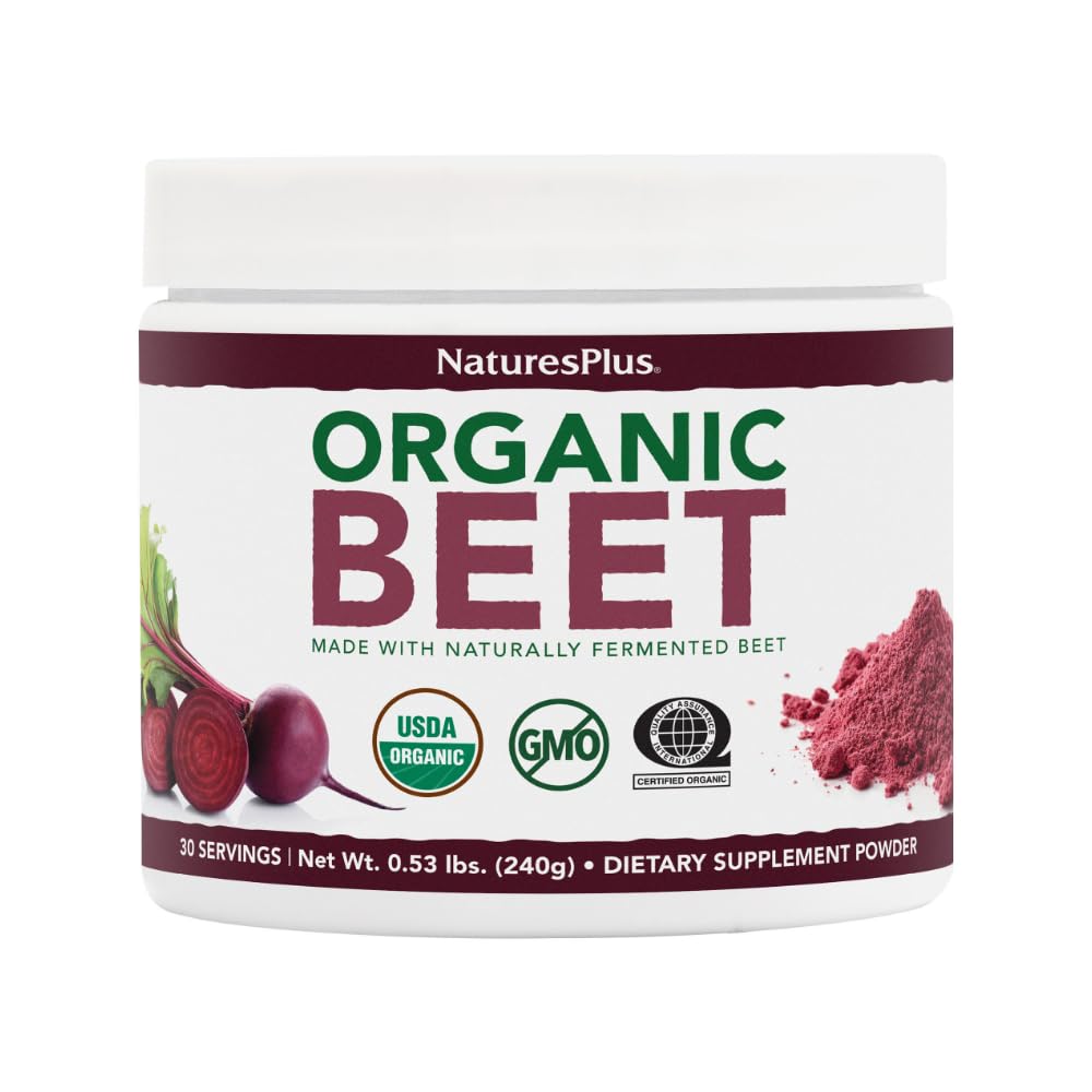 NaturesPlus Pó de Beterraba Orgânica Fermentada 240 g