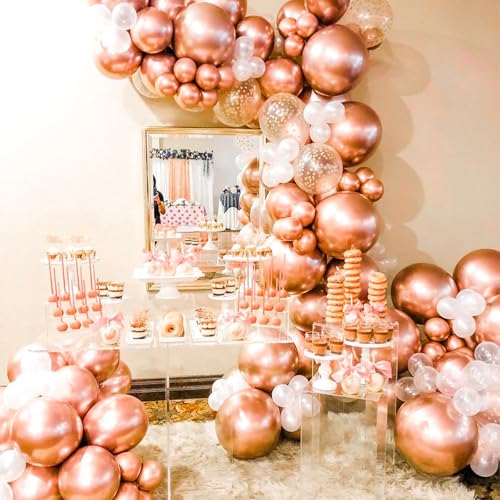 Image of PartyWoo Copper Chrome Balloons 50pcs Metallic Brown Bronze Color 12 Inch