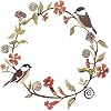 Molyorch Couronne Porte Décorative Métal Oiseaux & Fleurs – Couronne Murale Extérieure Intérieure Toute L'Année, 30 Cm Multicolore