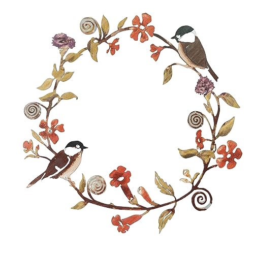 Molyorch Decoración Moderna Todo el Año, Corona Metal Oxidado, Corona Decorativa Puerta, para Decoración Jardín, Colgaduras el Hogar, Colgaduras Oficina