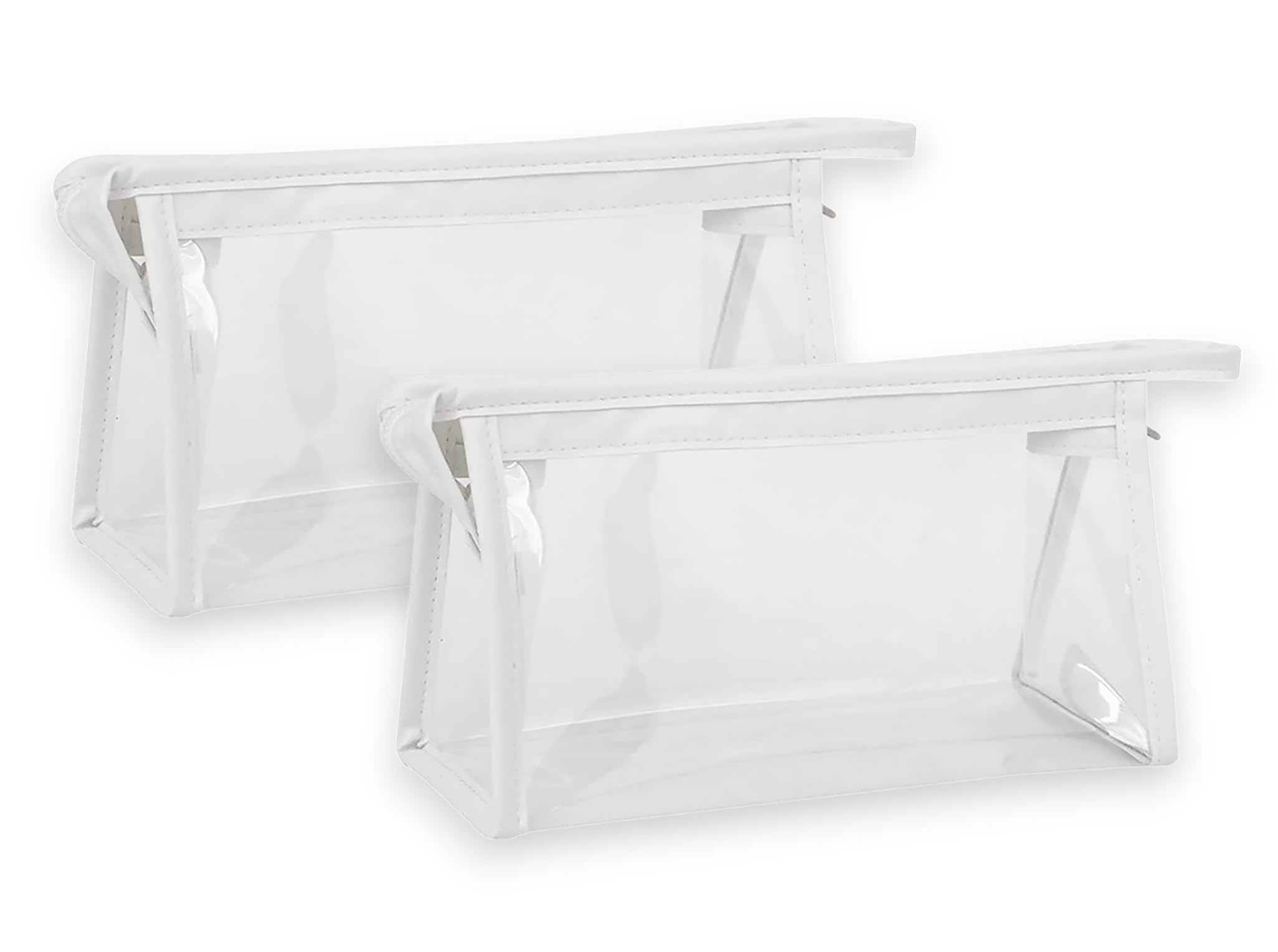 GLUN® Transparente Schreibwarentasche mit Reißverschluss, Organizer für Schule, Collage, Büro, niedliche Kosmetiktasche für Frauen, Mehrzwecktasche, 1 Stück (2 Stück)