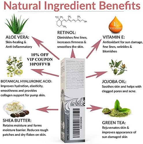 Advanced Organic Retinol Night Cream & Best Anti-Aging Facial Moisturizer  For Women - Anti-Wrinkle Help, Dark Spot Better Appearance, Collagen  Support ...