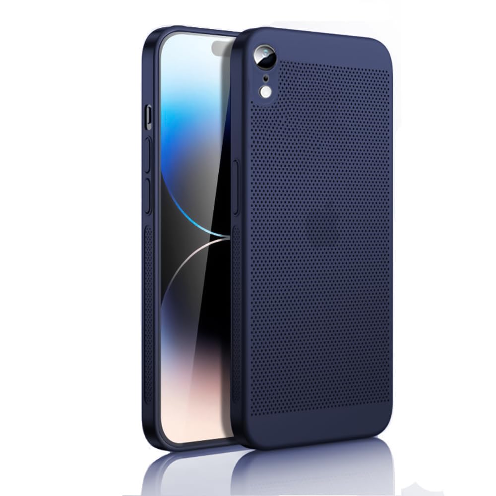 Dl3 Mobilak Case For iPhone XR Heat Dissipation Case with Built-in Camera Lens Protector Slim Fit Breathable Cooling Anti-Fingerprint Hard PC Back Shockproof Cover