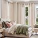 jinchan Linen Curtains for Living Room Candy Striped Curtains 84 inch Length for Baby Girls Kids Room Ticking Stripe Pattern Light Filtering Nursery Drapes Grommet Window Treatments 2 Panels Candy