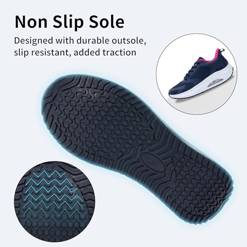 Womens Plantar Fasciitis Tennis Shoes Walking Arch Support Orthotic Non Slip Sneakers for Gym Workout Jogging US6-114