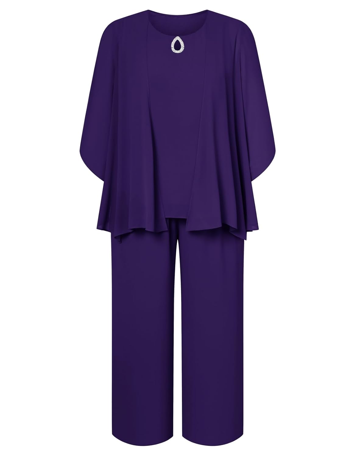 Hanna Nikole Plus Size Pants Suits 3pcs Mother of The Bride Suits for Wedding Guest