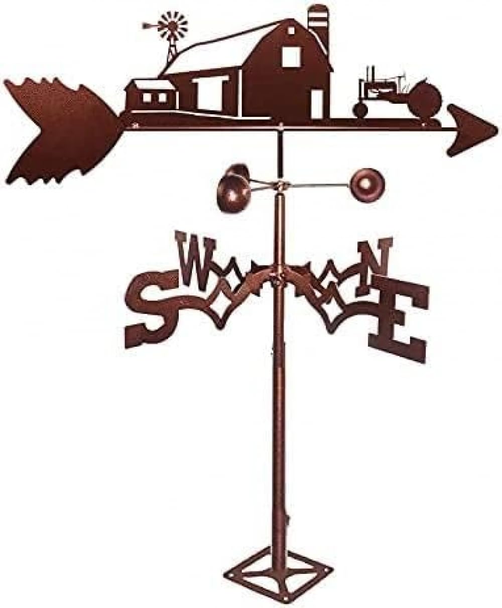 TAXXII Weather Vane Wind Retro Weathervane Garden Stake Farm Scene Stainless Steel DecorativeDirection Indicator Kit for House,Garage,Cupola,Barn or Pavilion