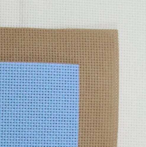 Image of KCS 3 pc of 15 inch x 18 inch(38cmx45cm) 18 Count Cross Stitch Cotton Aida Cloth Needlework Rolled Fabric Box,18CT,Light Blue+Khaki+Antique White